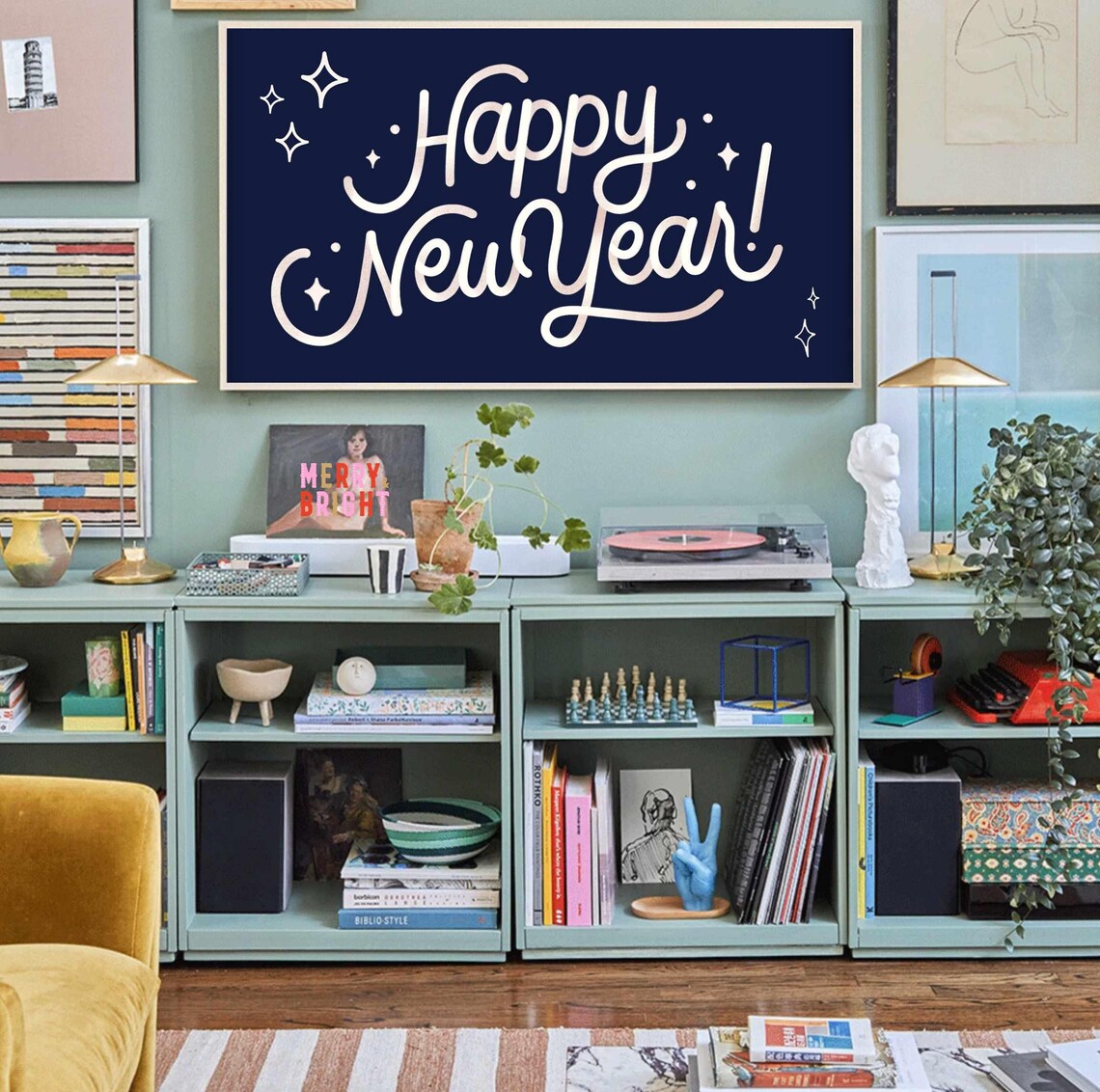 New Years Eve Happy New Year Minimalist Art Print - Image 3