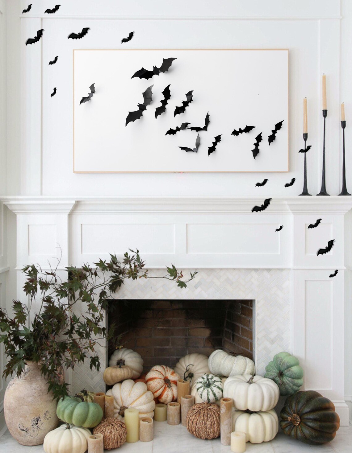 Halloween Bat Modern Minimalist Art Print - Image 3