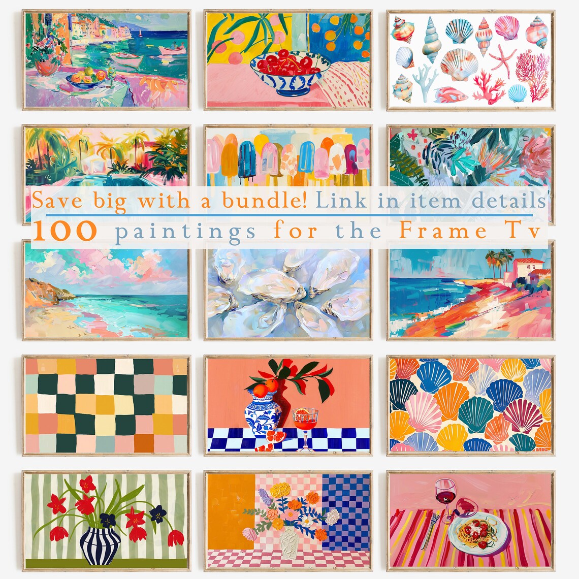 Colorful Stripe Floral Still Life Art Print - Image 2