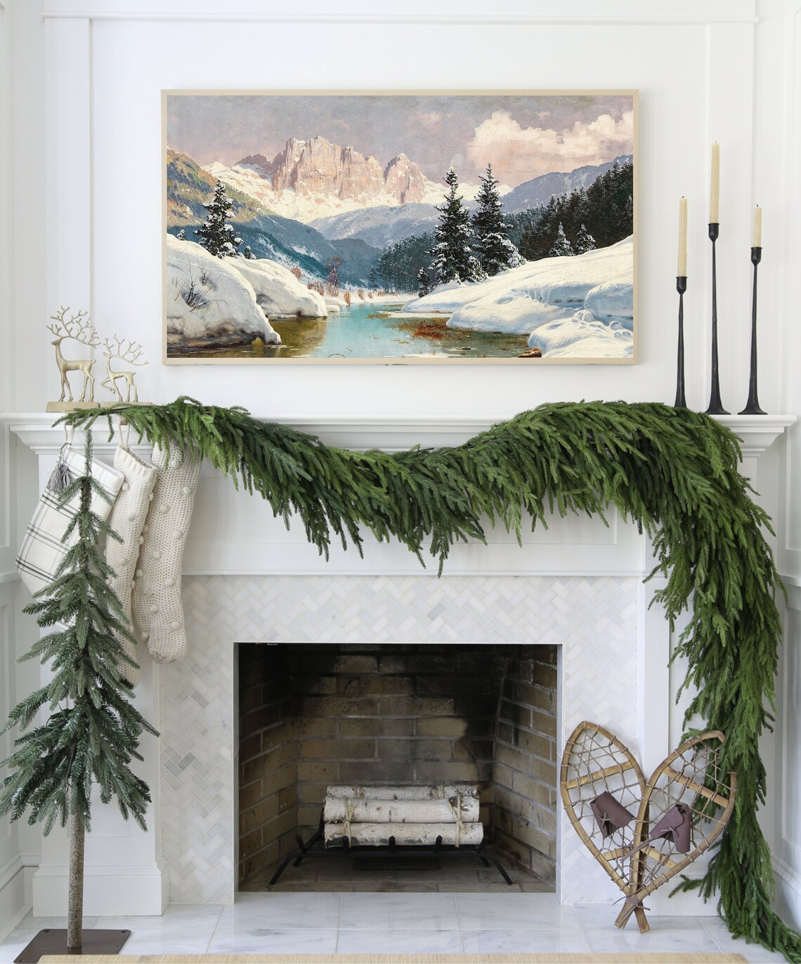 Vintage Winter Snow Landscape Travel Poster - Image 3