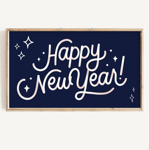New Years Eve Happy New Year Minimalist Art Print