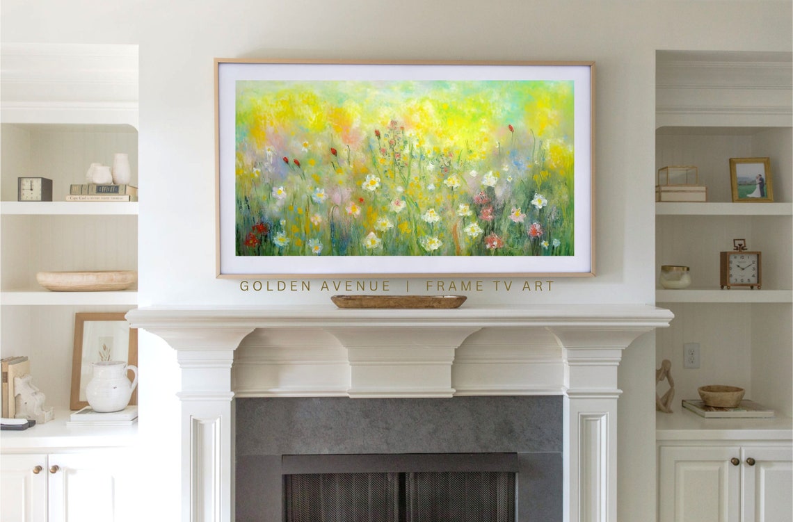 Soft Pastel Wildflower Meadow Abstract Colorful Spring Painting Poster - Image 3