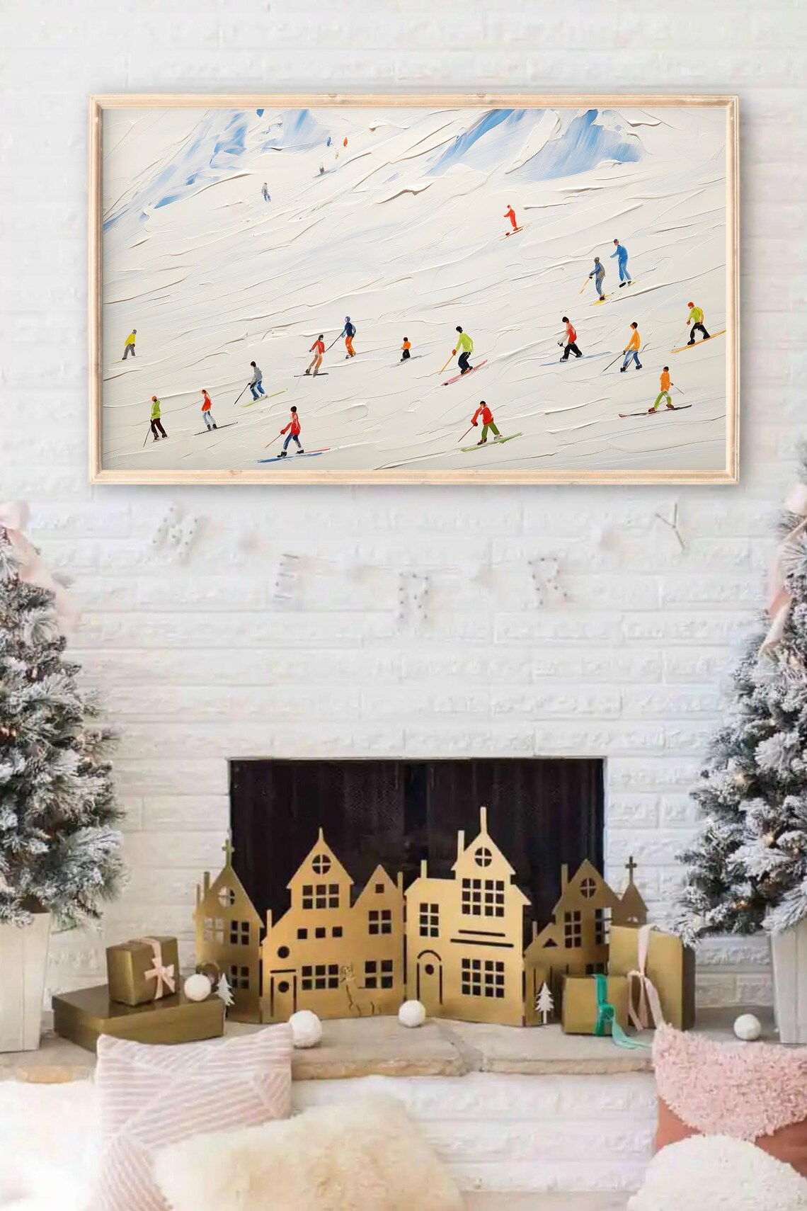 Abstract Winter Ski Snow Christmas Pop Art Poster - Image 4