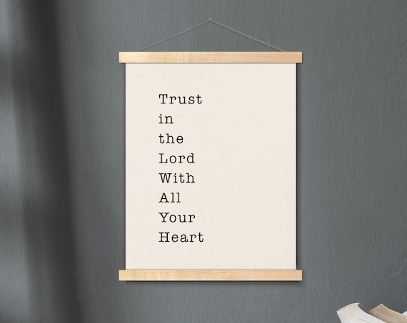 Trust In The Lord Proverbs 3 5 Bible Verse Hanging Canvas Scripture Poster