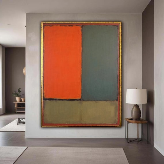 Mark Rothko Inspired Abstract Canvas Wall Art Bold Color Blocks Modern Minimalist Home Decor Contemporary Gift