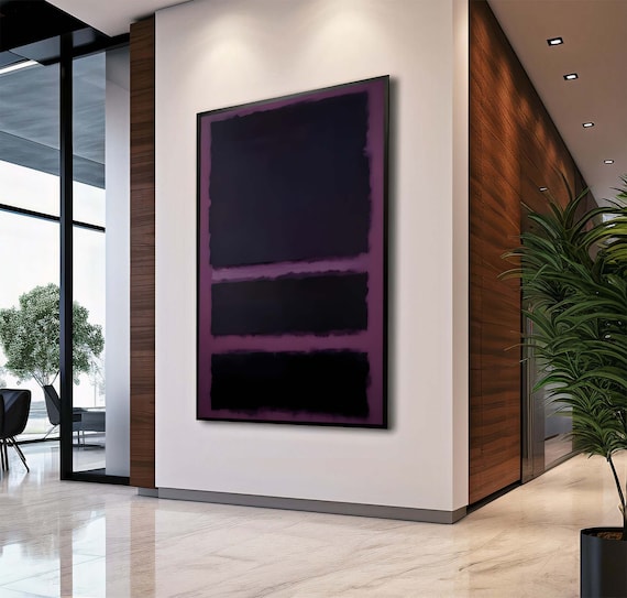 Mark Purple Mix Framed Canvas Painting Rothko Art Abstract Wall Arthandmade Minimalist Decororiginal Designfree Shippinggift
