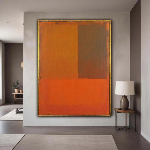 Rothko Abstract Color Block Canvas Mark Inspired Wall Artmodern Orange Brown Mid Century Gift Art Home Decor