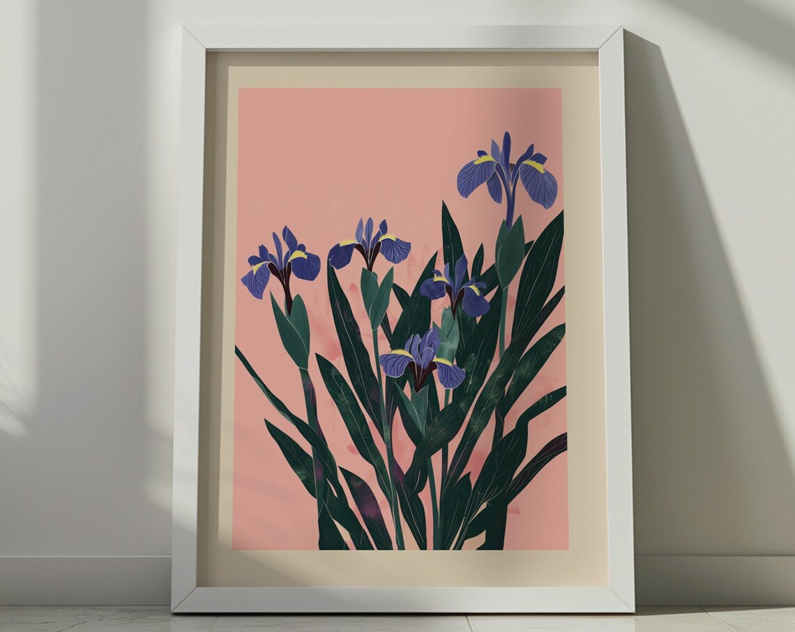 February Iris Birth Flower Art Print, Personalized