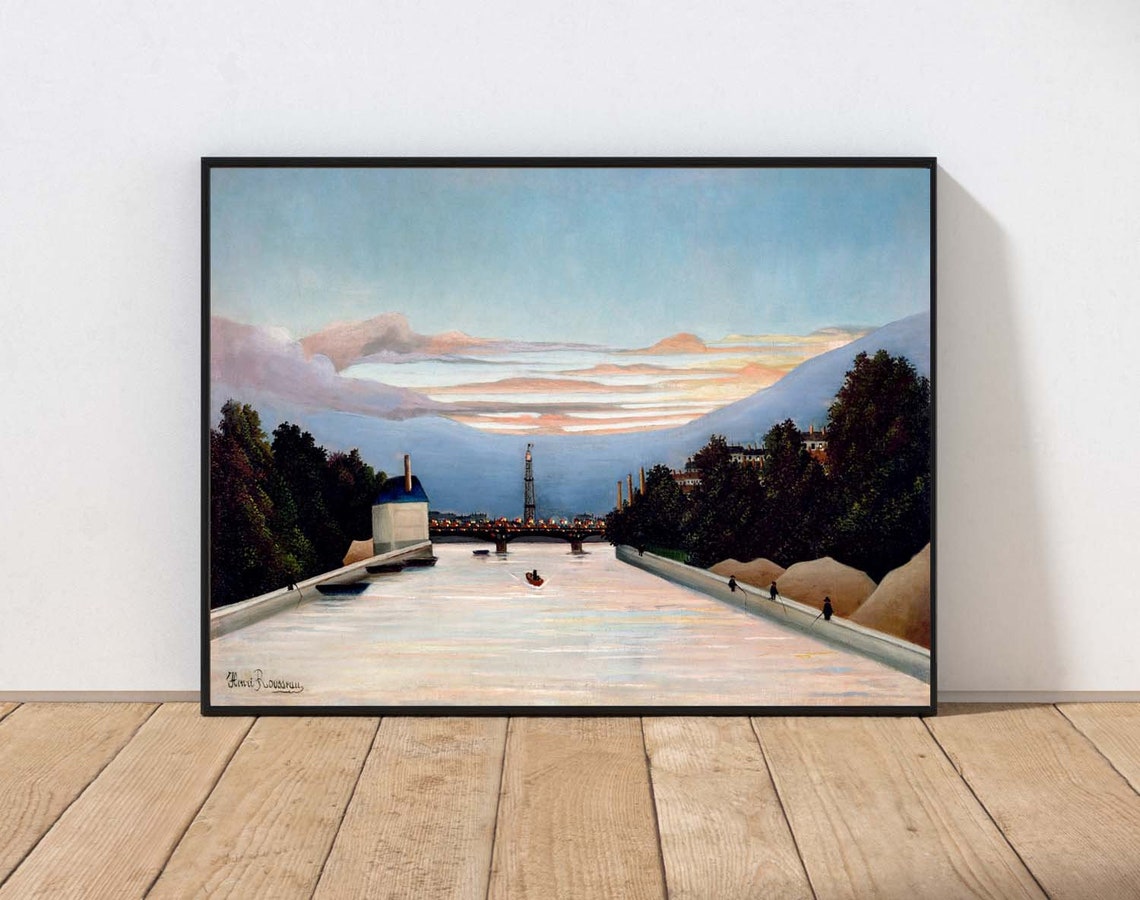Henri Rousseau Eiffel Tower River Print Vintage Paris Landscape Art