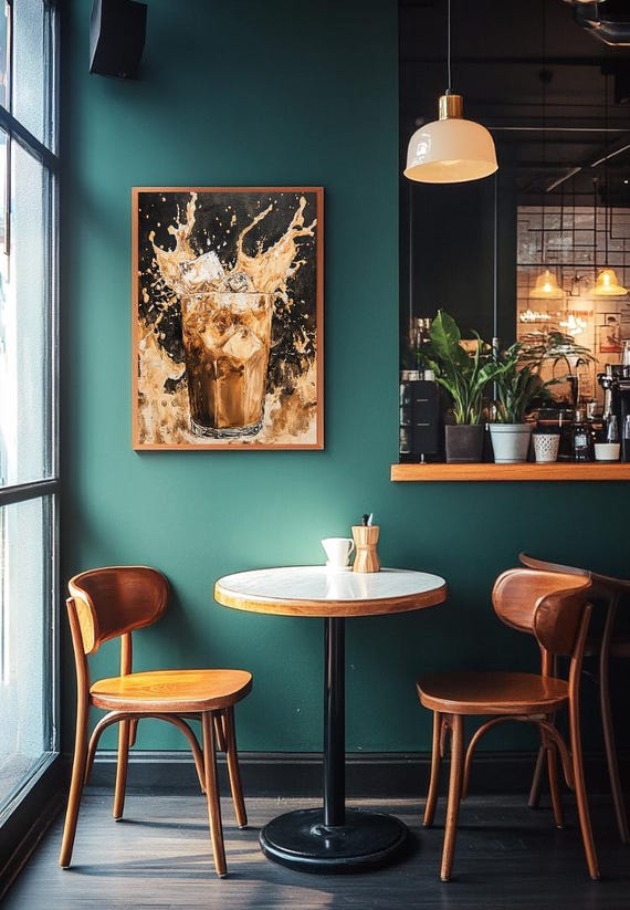 Iced Coffee Painting Wall Art Print