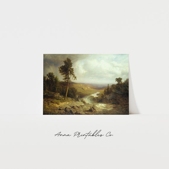 Antique Tennessee Moody Landscape Painting Hudson River School Artwork Rustic Nature Wall Art Fine Art Print