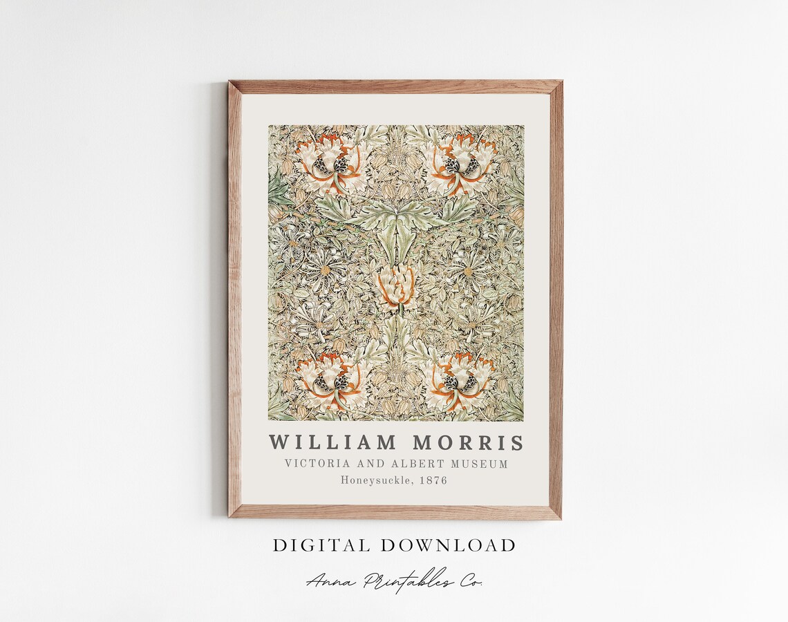 William Morris Poster, Art Nouveau Botanical Pattern