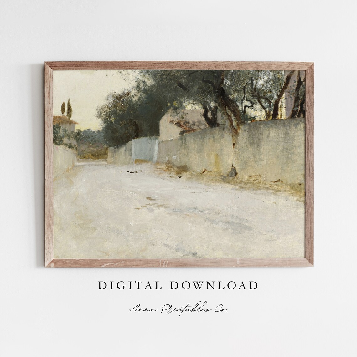 Southern Road Antique Whitewashed Village Road Painting Poster