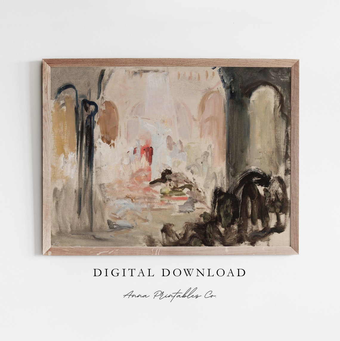 The Bazaar II Abstract Neutral Interior Sketch Painting Poster