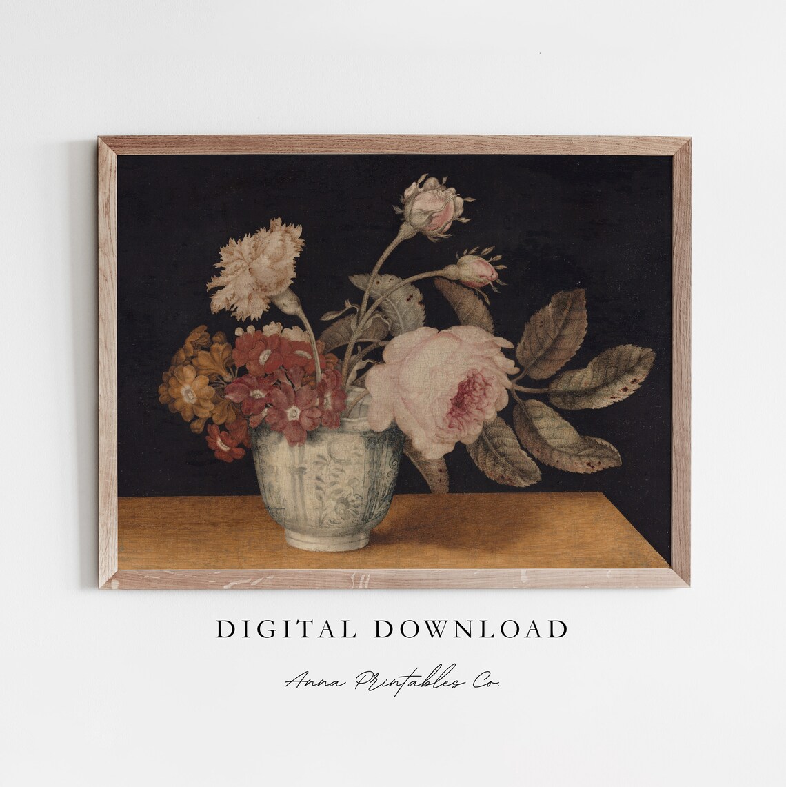 Still Life Bouquet Vintage Moody Floral Art Print