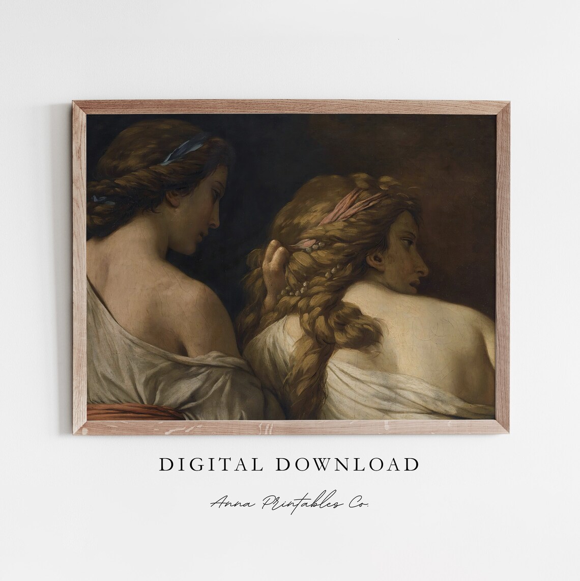 Two Nymphs Antique Greek Mythology Art Print