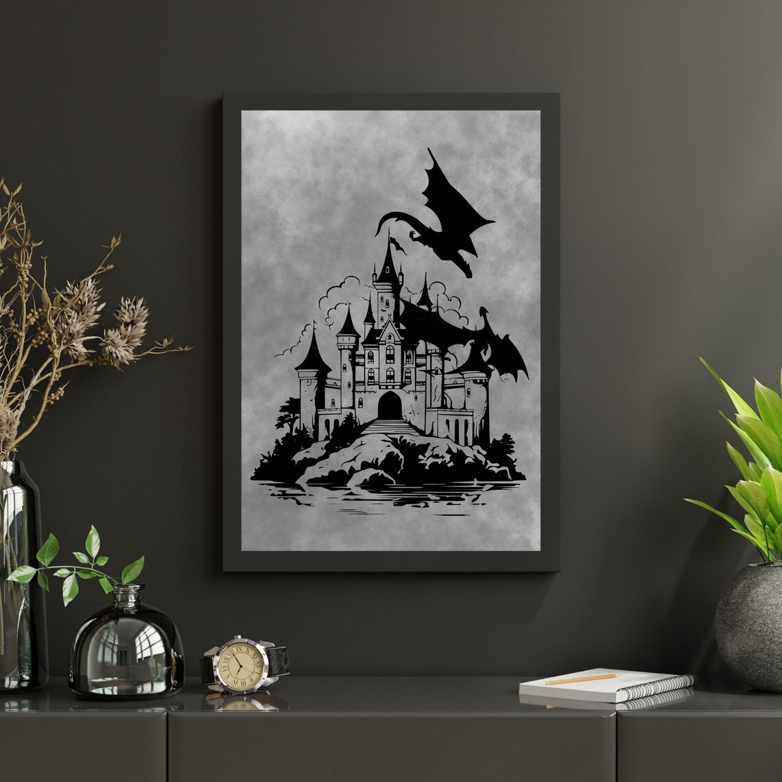 Dragon Fortress Minimalist Art Print