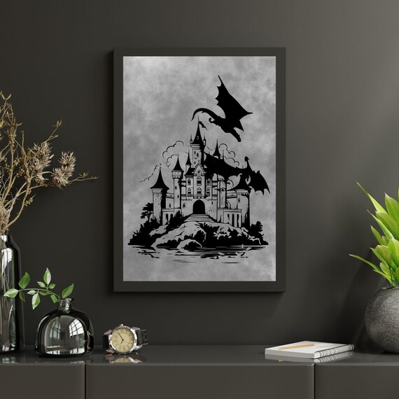 Dragon Fortress Minimalist Art Print