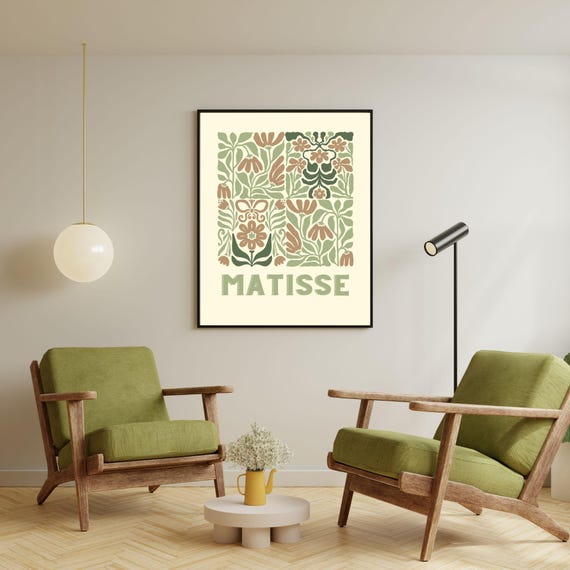 Bold And Colorful Abstract Decor Matisse Artwork Henri Matisse Inspired Abstract Art Modern Wall Decor