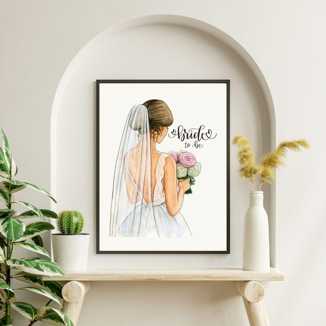 Bride To Be Elegant Illustration Art Print - Image 7