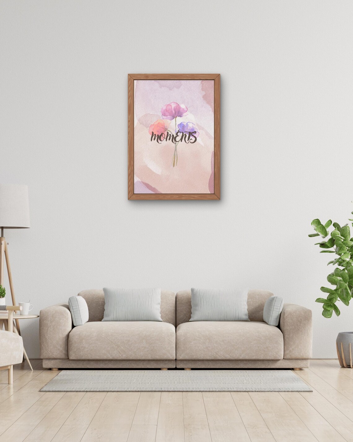 Moments Soft Floral Watercolor Pastel Flower Blossom Wall Art