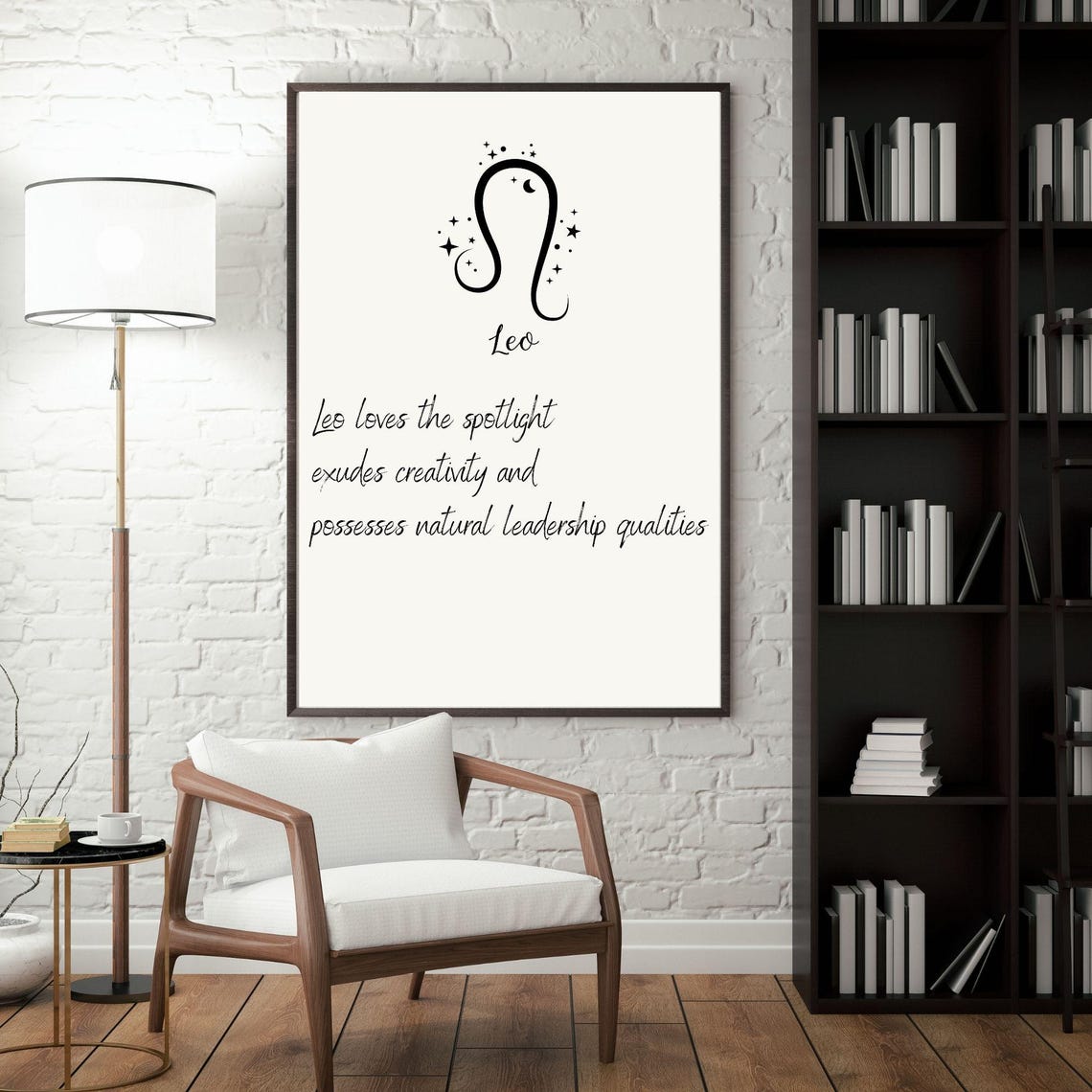 Leo Zodiac Sign Minimalist Art Print - Image 2