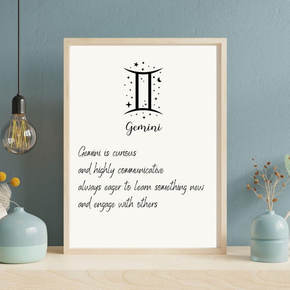 Gemini Zodiac Sign Minimalist Art Print