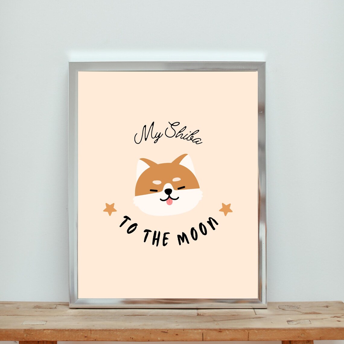 My Shiba To The Moon Cream Crypto Meme Shiba Inu Dog Wall Poster
