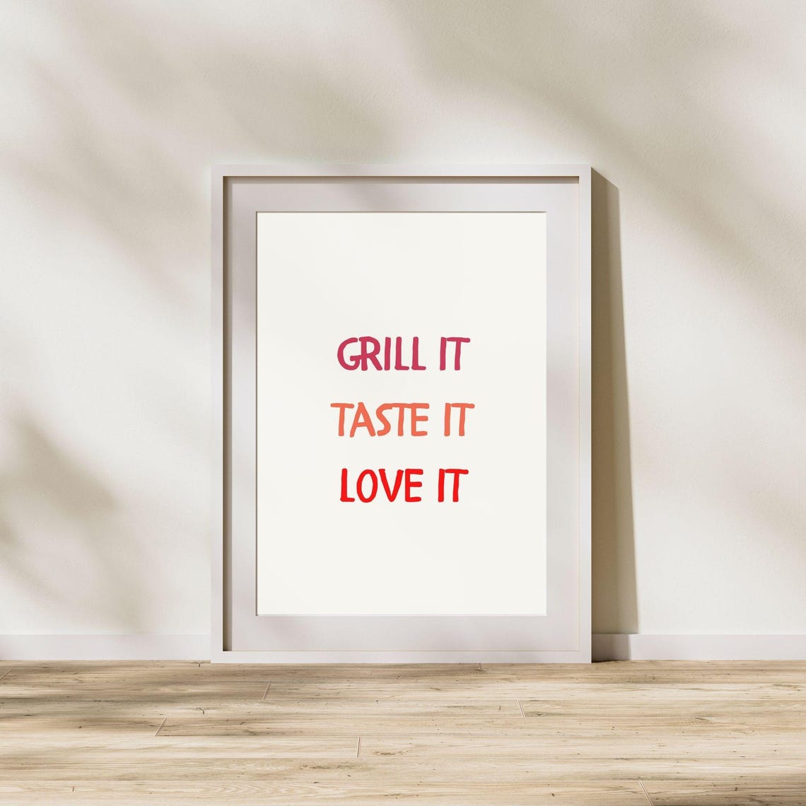 Grill It Taste It Love It Fun Typography Design Aesthetic Kitchen Poster Playful Kitchen Wall Art Minimalist Art - Image 3