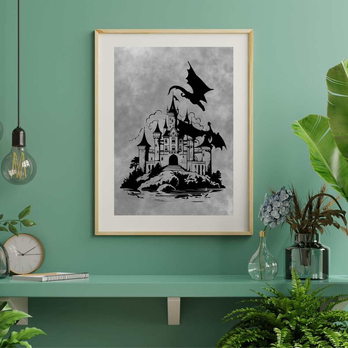 Dragon Fortress Minimalist Art Print - Image 3