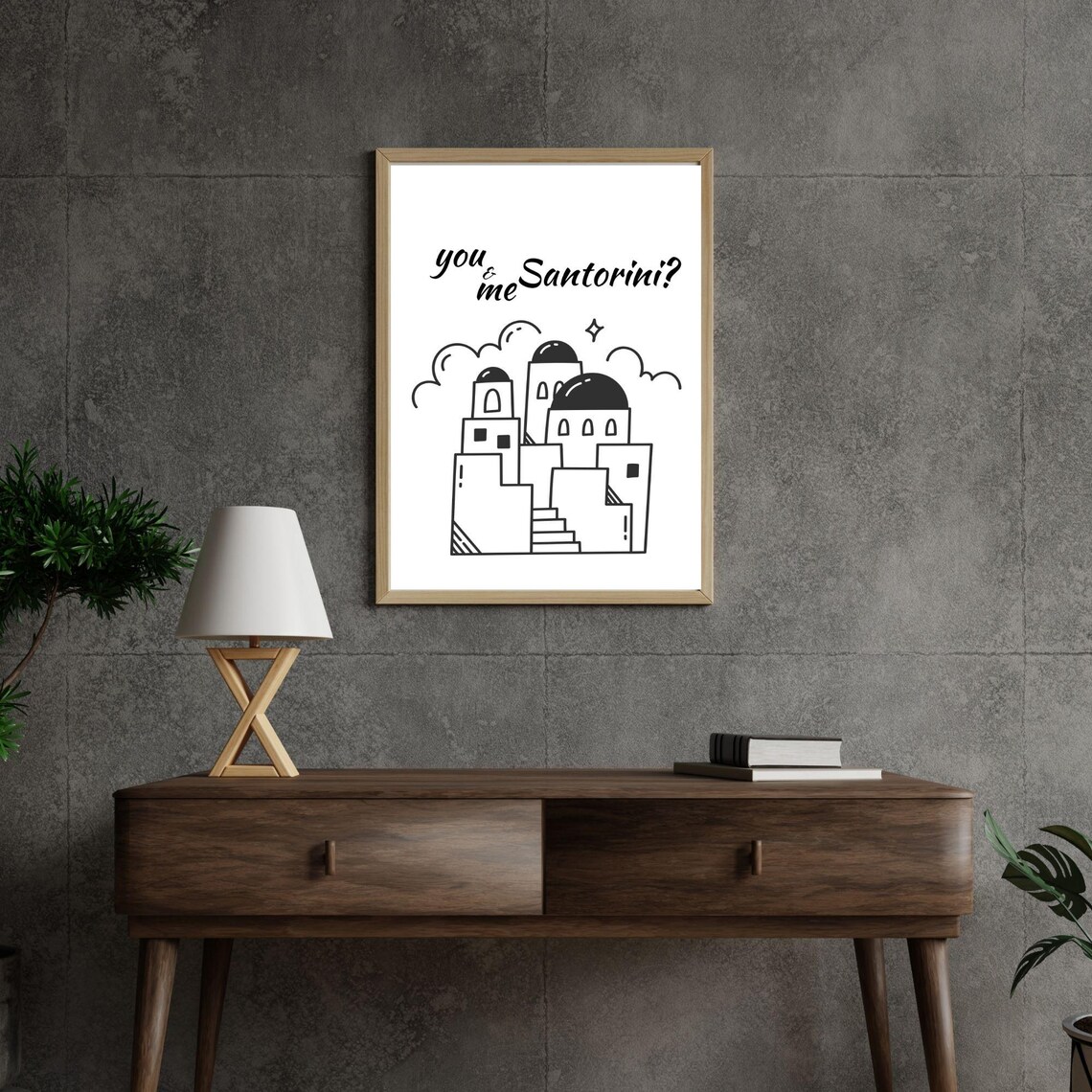 You And Me Santorini Romantic Minimalist Art Print - Image 5