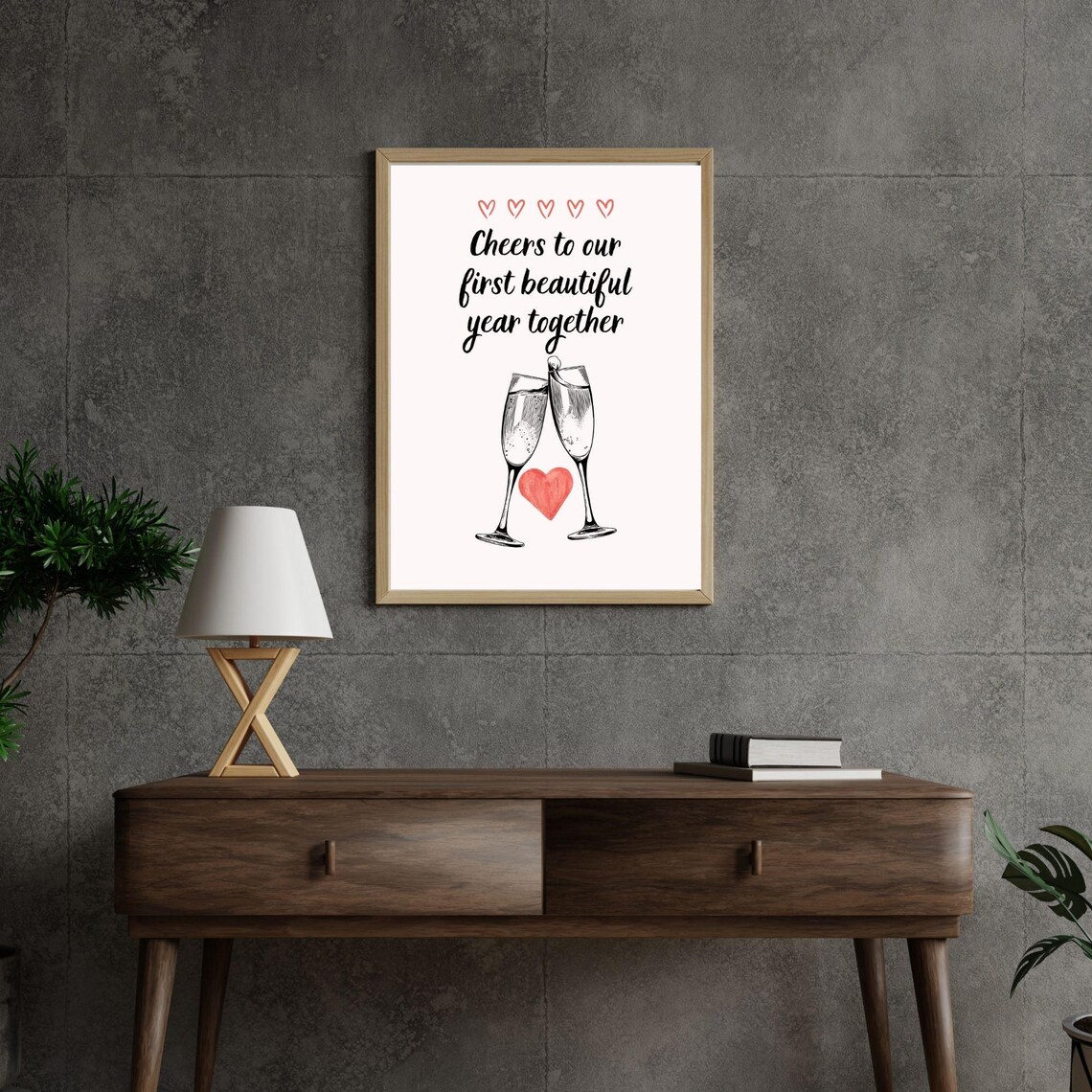 Cheers To Our First Beautiful Year Together Art Print - Image 5