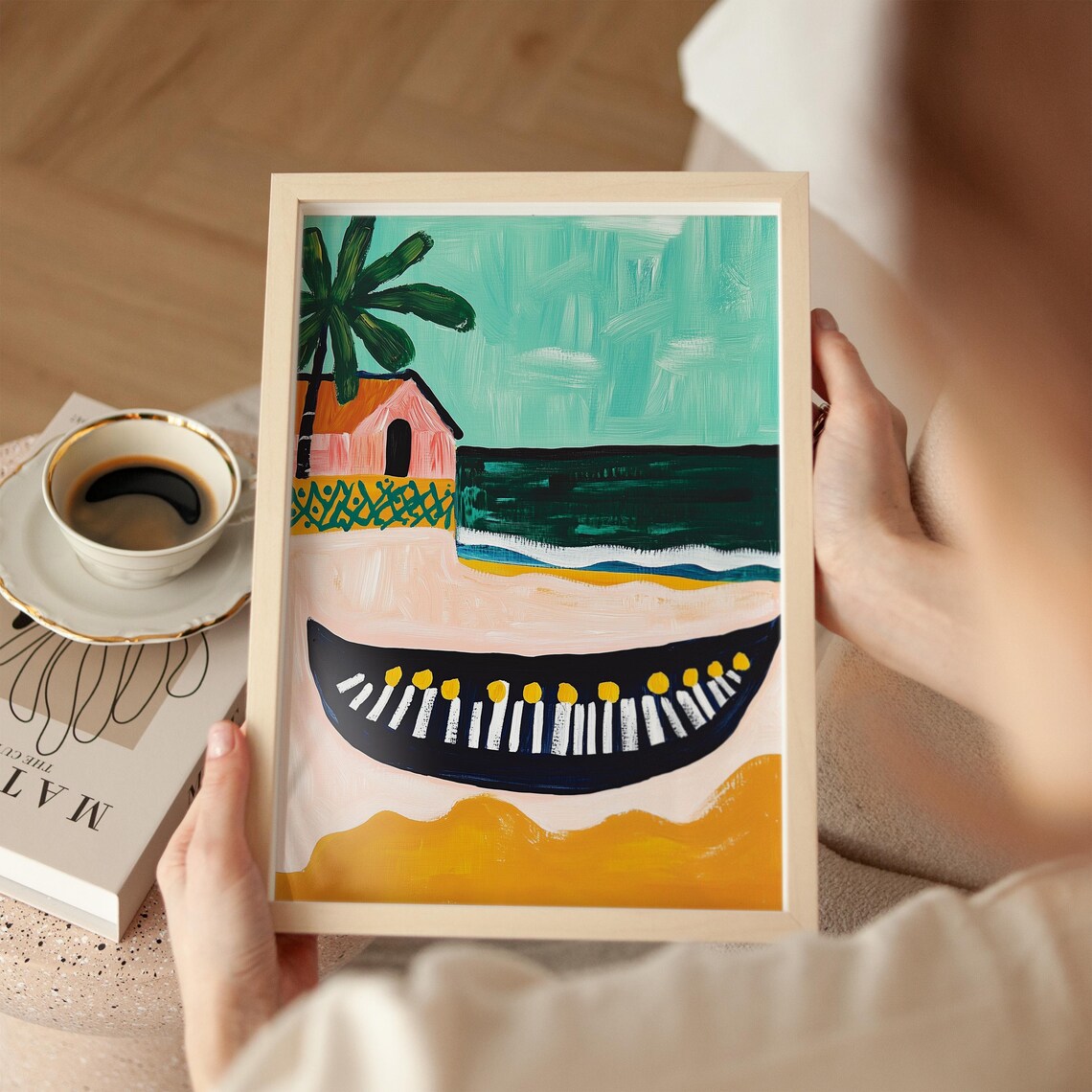 Tropical Beach Scene, Caribbean House Art Print - Image 3