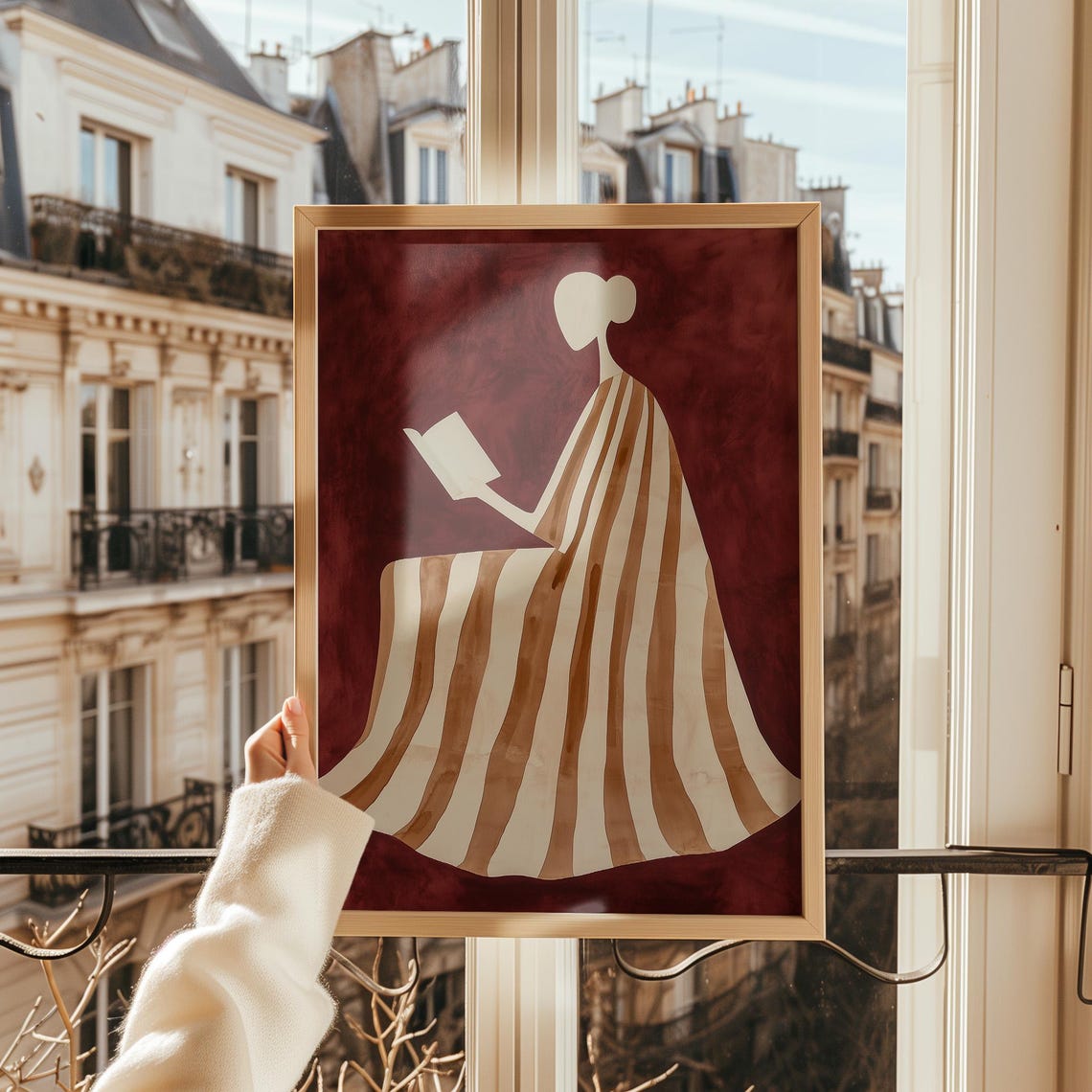 Minimalist Woman Reading Art Print, Elegant Silhouette - Image 5