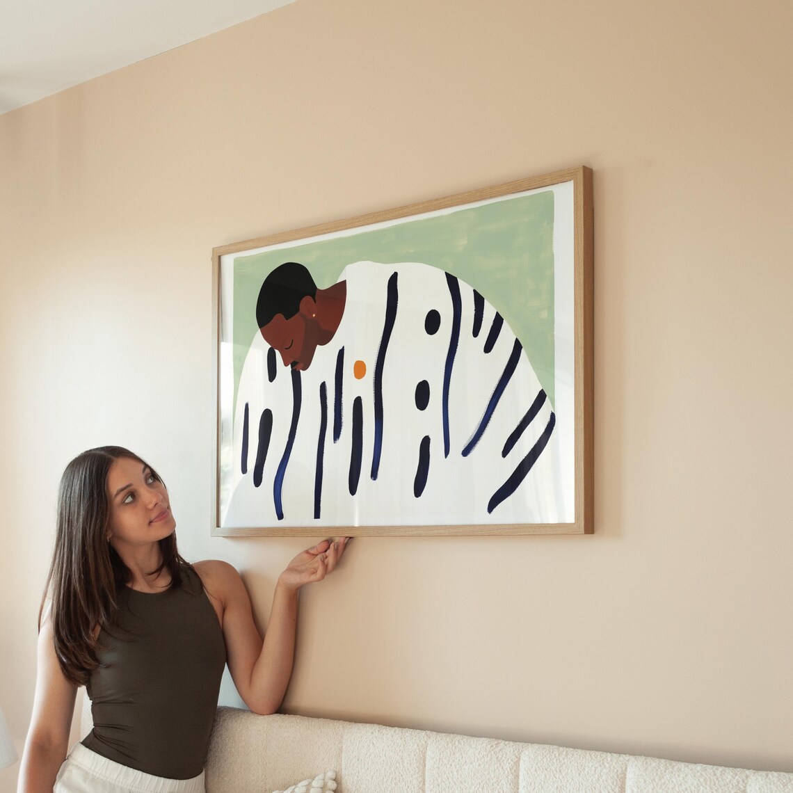 Minimalist Portrait, Black and White Abstract Print - Image 5