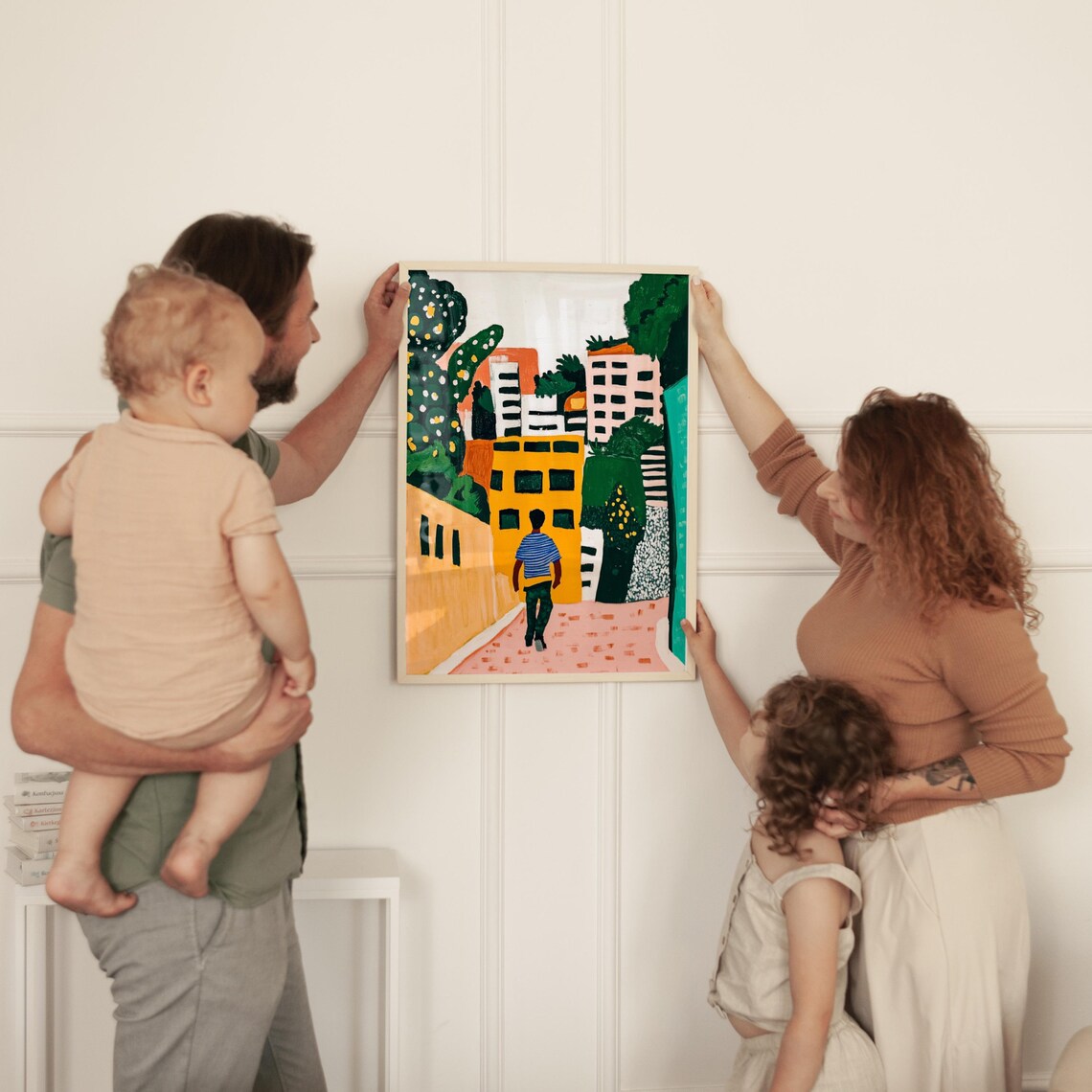 Colorful City Street Buildings Vibrant Urban Scene Art Poster - Image 3