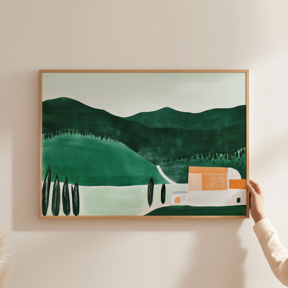 Minimalist Countryside Landscape, Modern Wall Art - Image 2