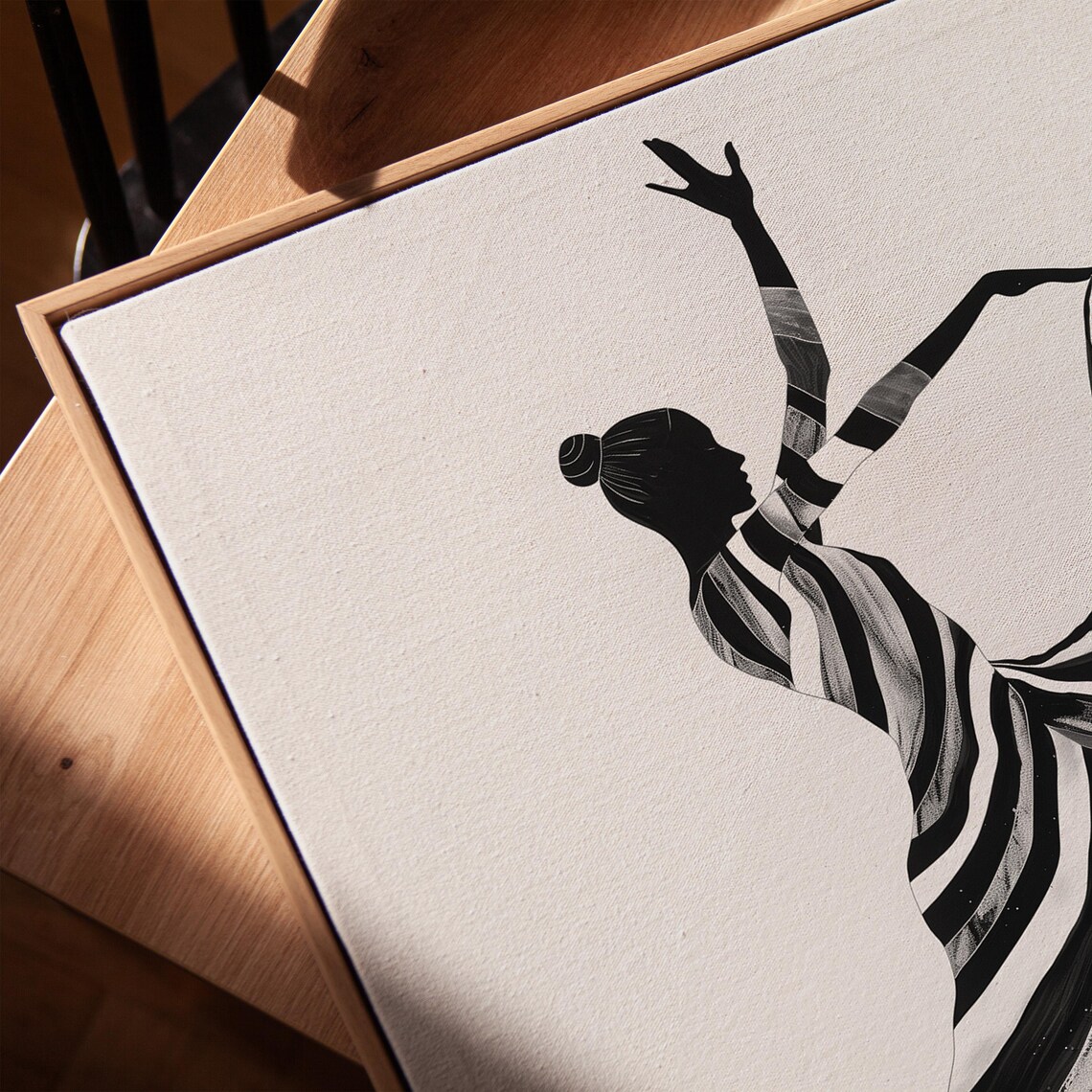 Modern Dance Black and White Abstract Ballet Art Print - Image 2