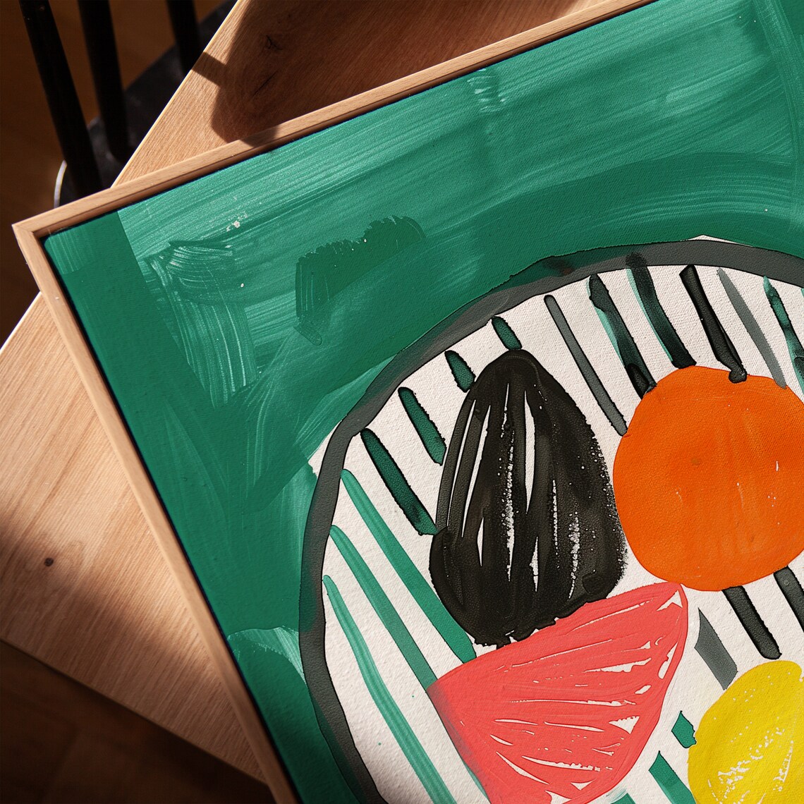 Abstract Fruit Bowl Art Print, Colorful Kitchen Illustration - Image 2