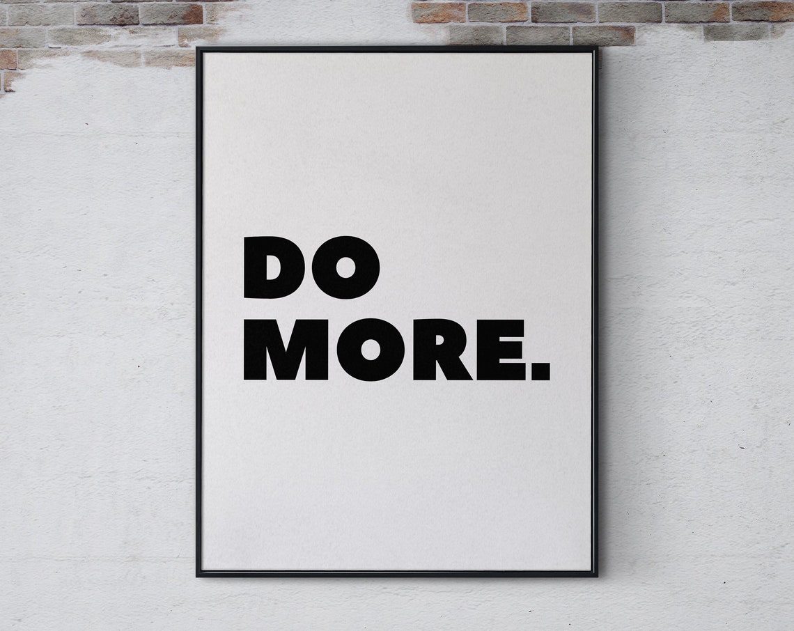 Do More Inspirational Quote Poster Wall Art Retro Typography Affirmative Wall Art Positive Home Office Bedroom Decor