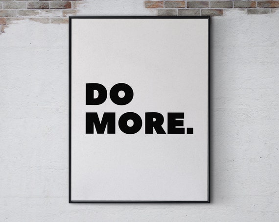 Do More Inspirational Quote Poster Wall Art Retro Typography Affirmative Wall Art Positive Home Office Bedroom Decor