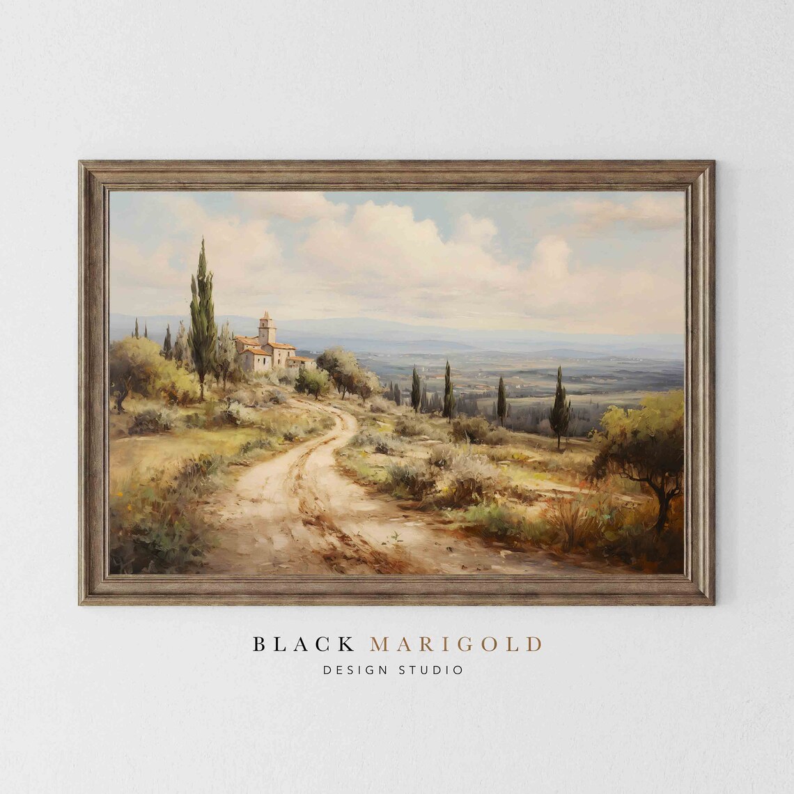Tuscan Glow Vintage Oil-Painting Style Art Print