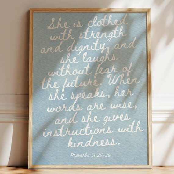 Christian Wall Art Modern Print Prints Trendy Bible Verse