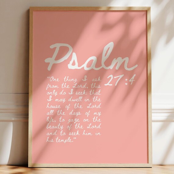 Psalm 27 Bible Verse Print Christian Wall Art