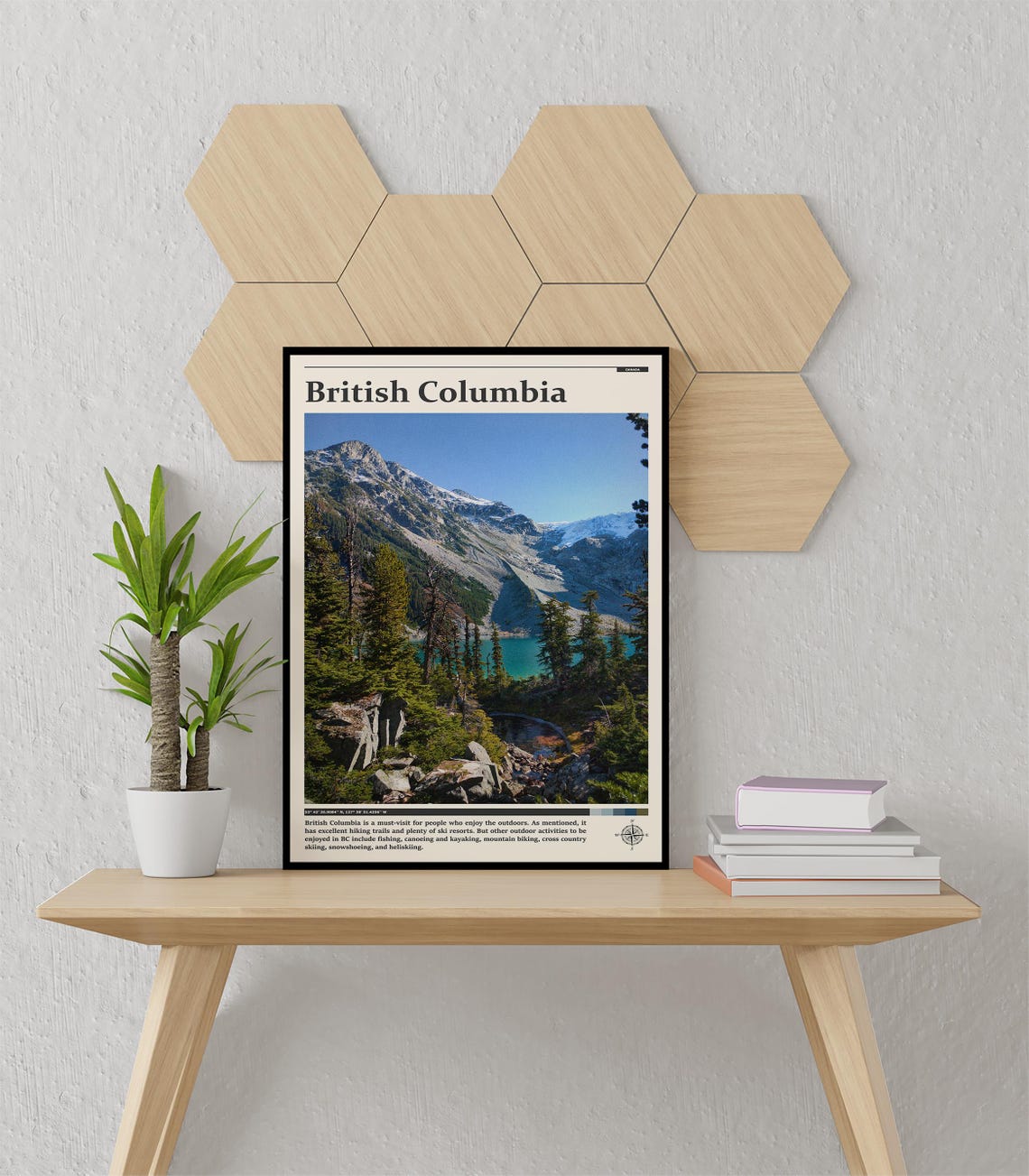 British Columbia Canada Turquoise Mountain Lake Photography Poster - Image 3