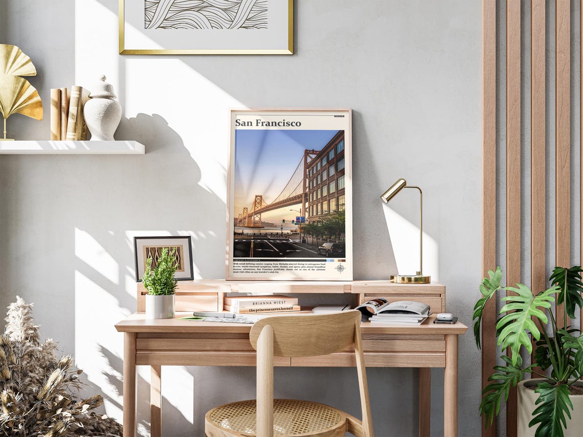 San Francisco Bay Bridge Street View Golden Hour Photography Poster - Image 4