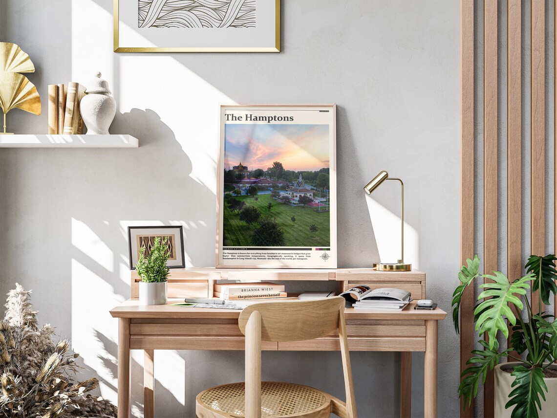 The Hamptons Aerial Sunset View Temple With Golden Spires Poster - Image 4