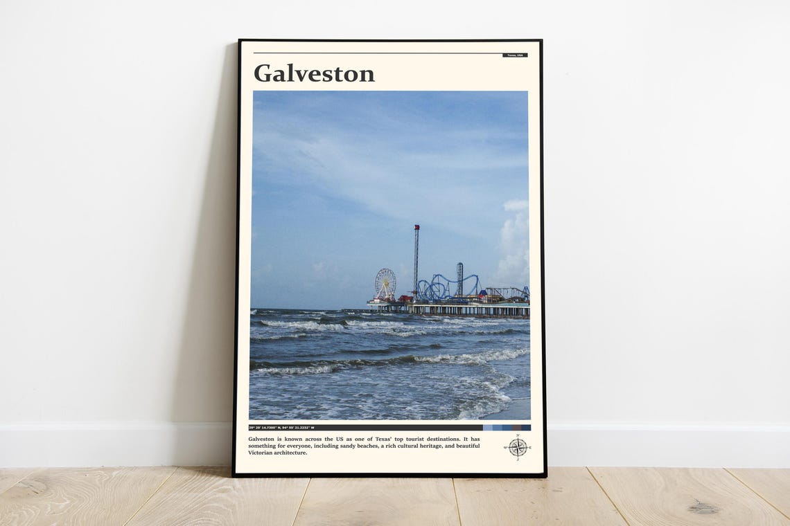 Travel Photography Galveston Print Galveston Wall Art Galveston Poster Galveston Photo Galveston Poster Print Texas Galveston