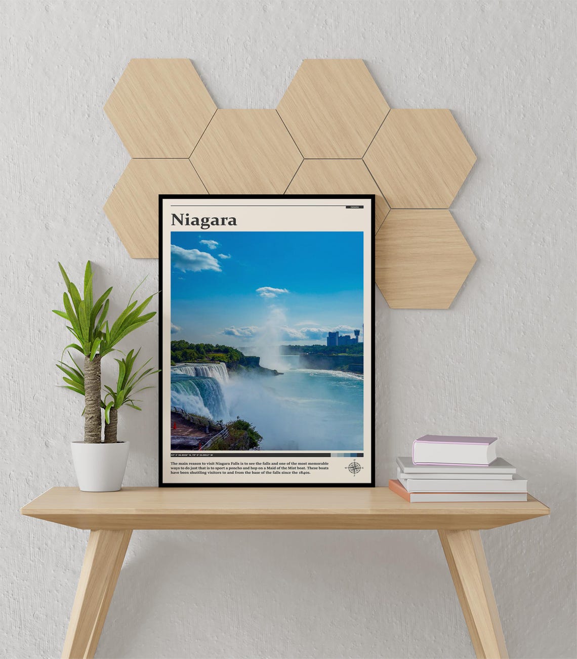 Niagara Falls Blue Waterfall Mist Scenic Nature Photography Poster - Image 3