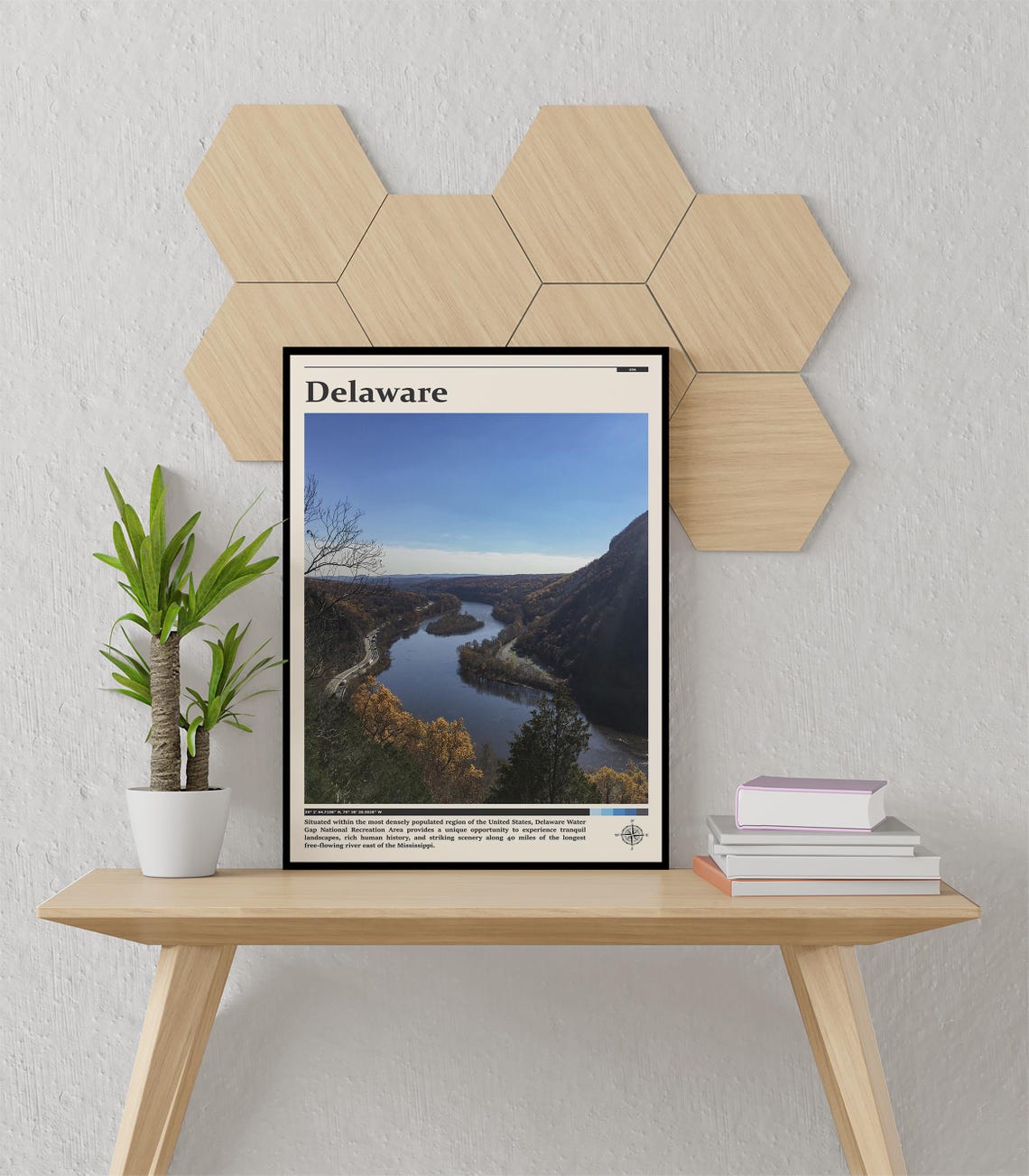 Delaware Water Gap River Valley Autumn Hills Scenic Nature Poster - Image 3